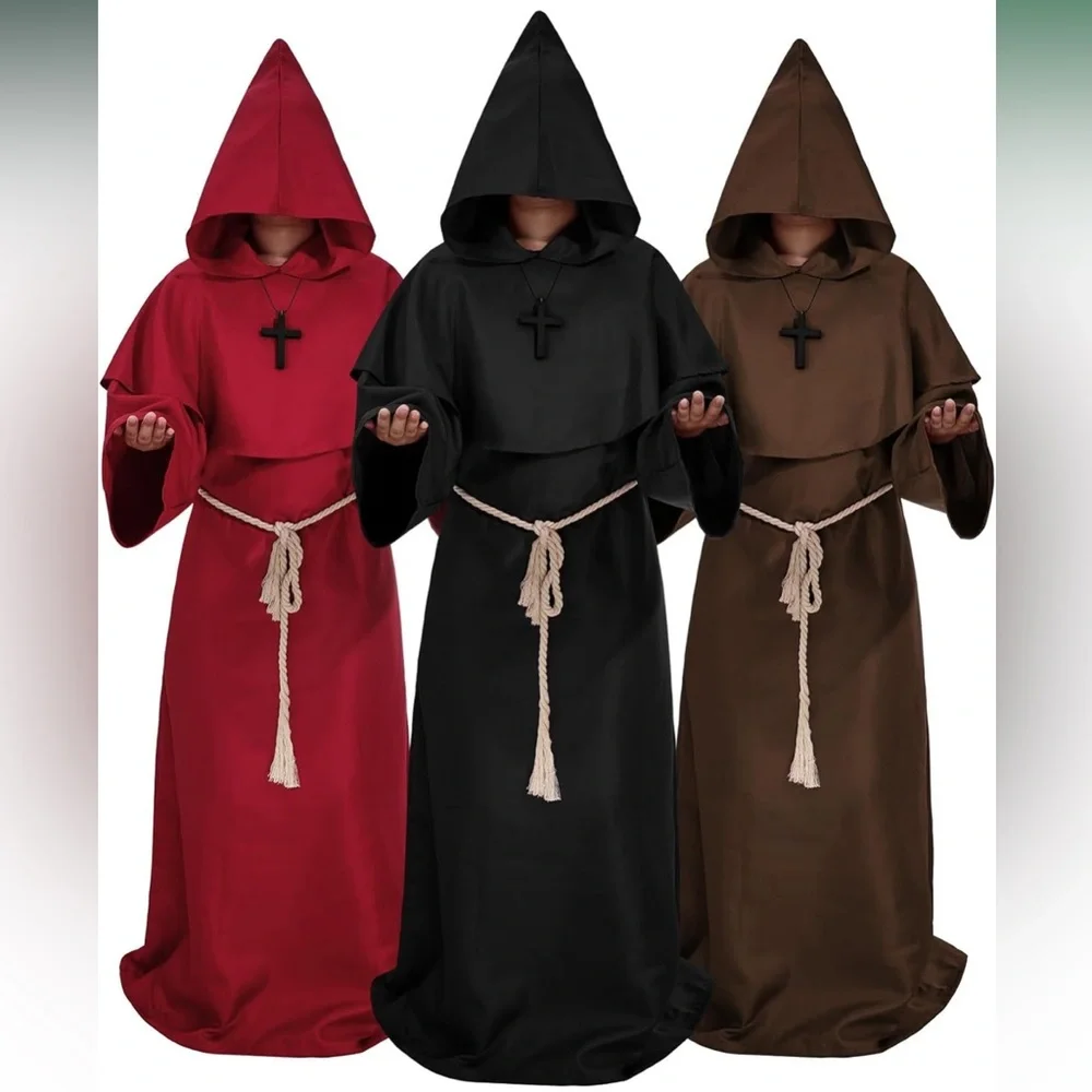 Medieval Hooded Monk Robe Costume Friar Priest Robe
Cloak Renaissance Costume -S - Picture 5 of 7
